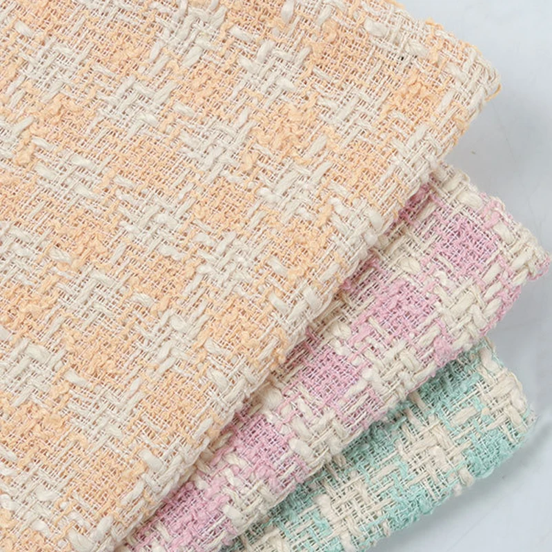 

Зелено-белая решетчатая плетеная твидовая ткань, окрашенная в пряже для осенней куртки, костюмов, пальто, сумки, ткань «сделай сам», швейный материал