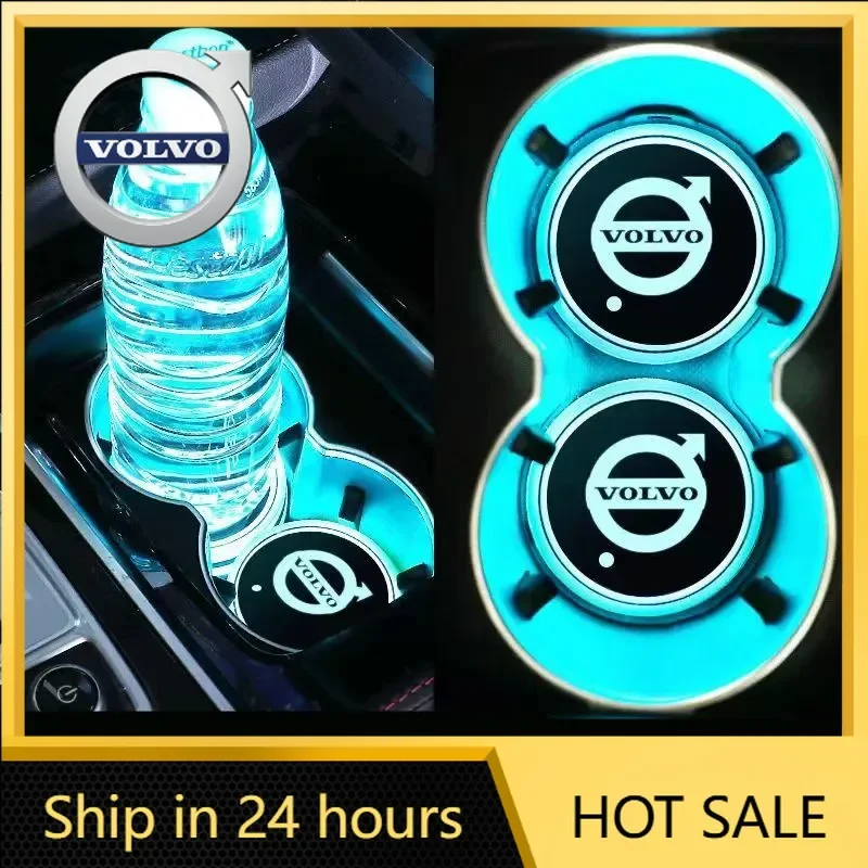 

Steering Covers 2PCS Luminous Car Coaster Water Cup Holder Pad Anti-slip Mat Sticker For Volvo XC60 V60 XC40 XC90 V40 V90 S80 S6