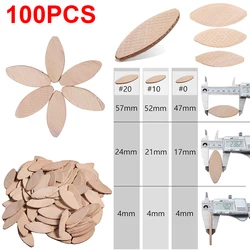 100pcs Woodworking Biscuit Jointer No. 0#/10#/20# Wooden Tenon Wood Board Docking Tool for Wood Joining Woodworking Crafting