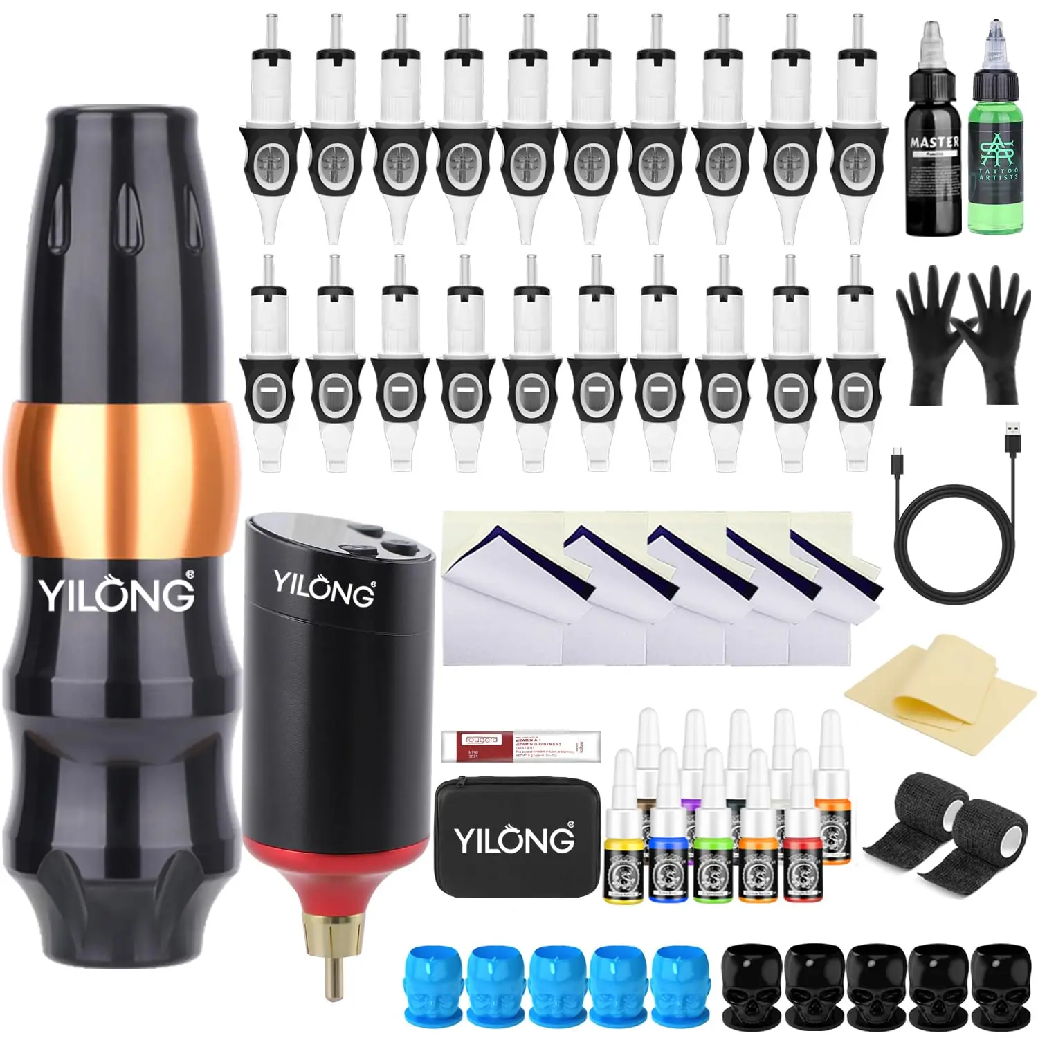 

High Quality Tattoo Pen Set Rotary Wireless Tattoo Kit with Tattoo Cartridges and Tattoo Ink Tattoo Machines for Tattoo Artist