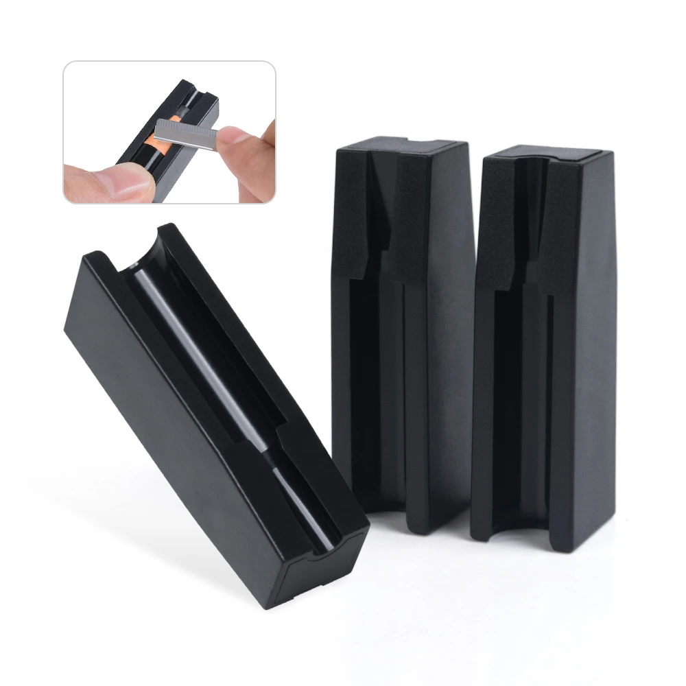Wenkbrauw Puntenslijper met 10 stuks Rvs Scheermesje Wenkbrauwpotlood Slijpen Gereedschap Make-Up Accessoires PMU Levert