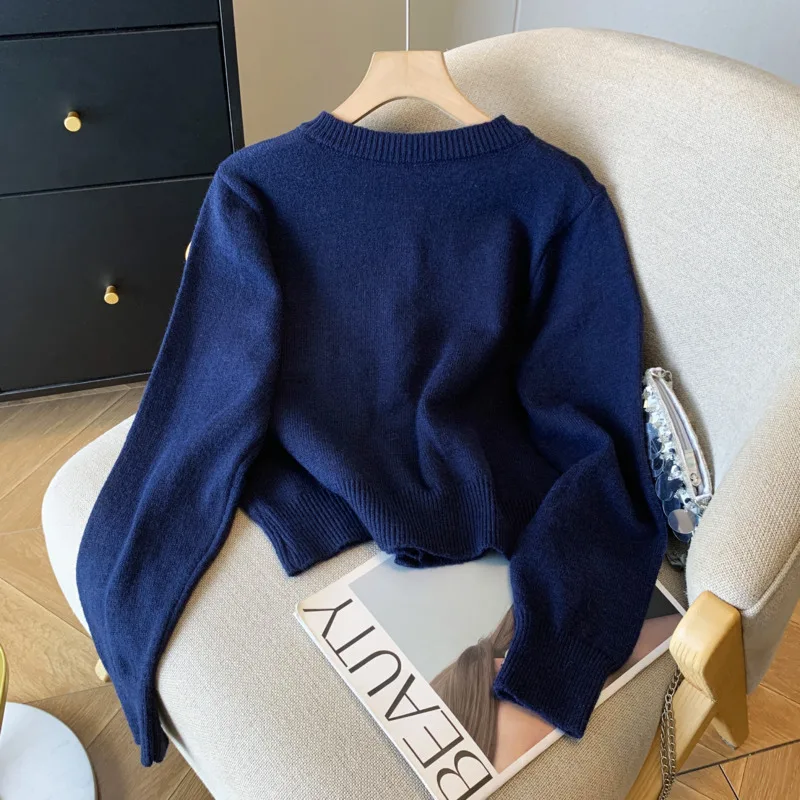 Autumn New Lazy Fashion Small Fragrant Knitted Women Sweater Cardigan Ladies Fashion Casual Warm Knitwear Coat Tops Pull Femme