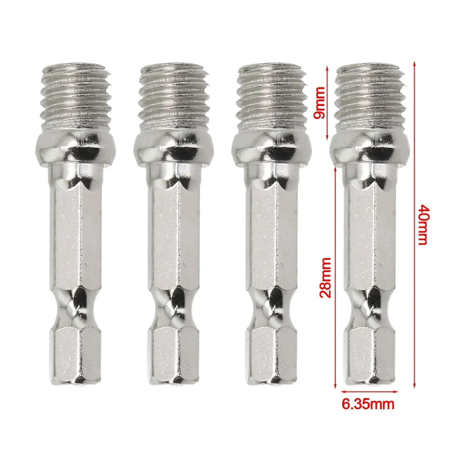 Drill Chuck Connecting Rod 1/4 2pcs Connecting Rod Adapter Hexagon M10 Metal Material Polishing Disc Connection