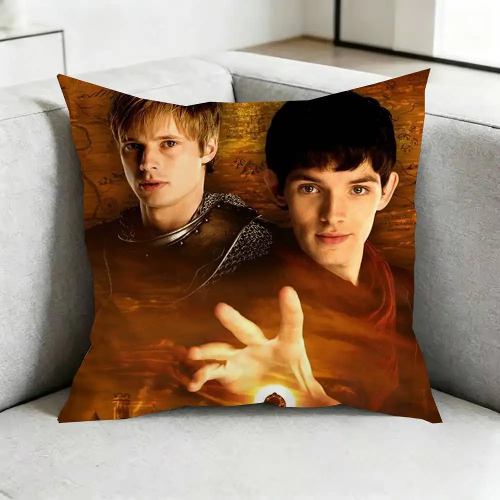 Classic TV Series Merlin Legend-D Pillow Case Square Double-Sided Sofa Cushion Cover Bedroom Bedside Pillow Gift