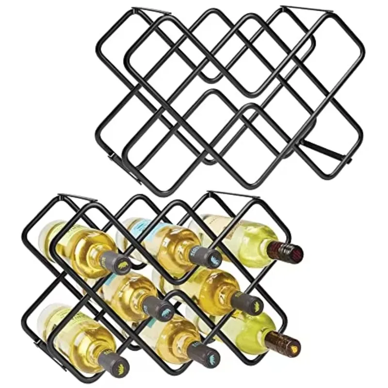 

Modern Design Metal Wine Rack House Decoration Desktop Counter Small Wine Storage Rack