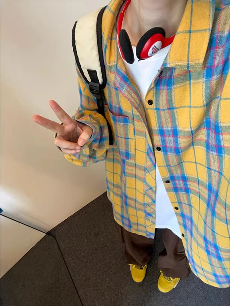 

Мужская повседневная длинная внутренняя одежда в клетку в американском стиле в стиле ретро в американском стиле с дизайном Jaet High Street, осенний сезон, полиэстер, хлопок...