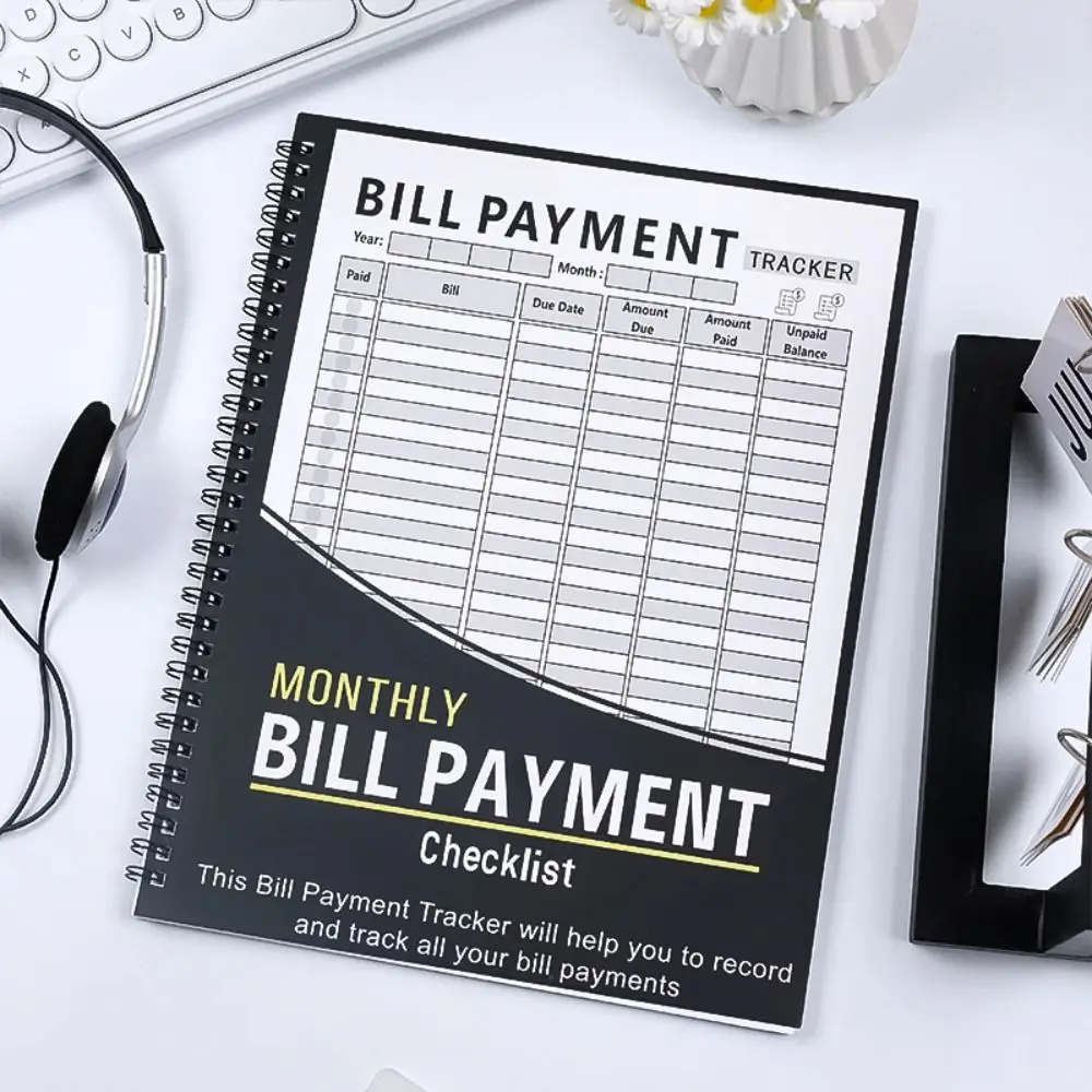 Spiral-Bound Monthly Bill Organizer Daily Weekly Monthly English Language Personal Planner Calendar Efficient