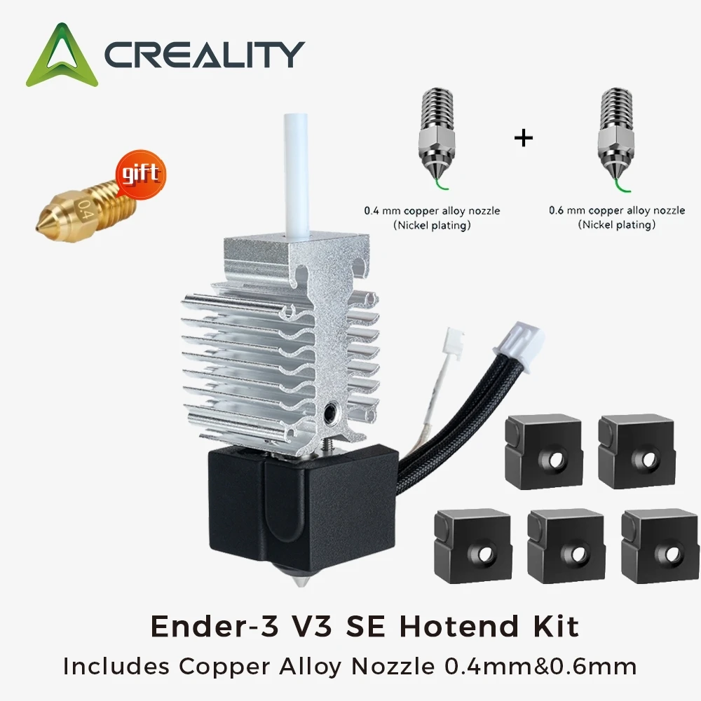 Creality Ender-3 V3 SE Hotend Kit Includes Copper Alloy Nozzle 0.4mm&0.6mm High 250mm/s Speed Printing 3D Printer Accessories