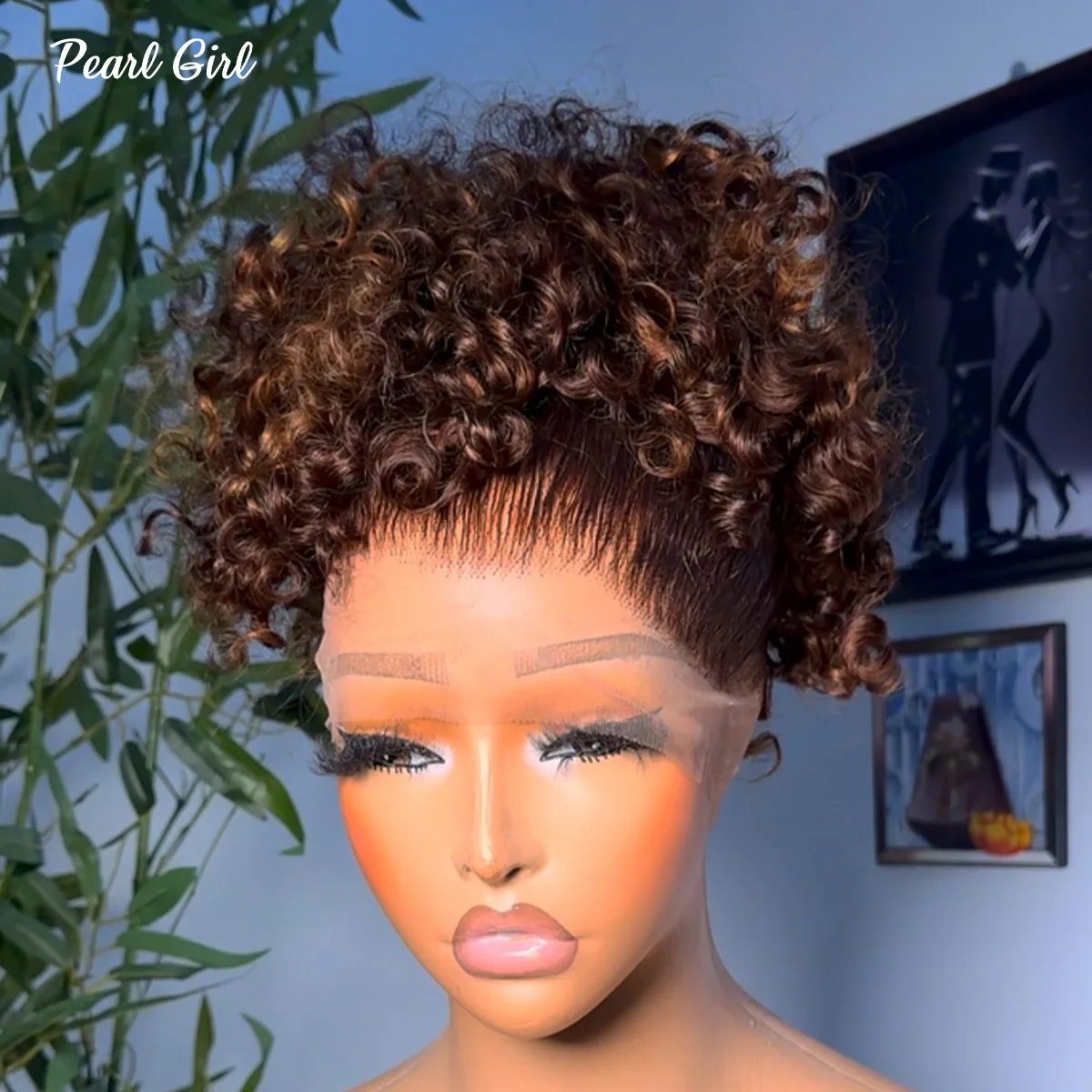 Peruka typu full lace, brązowa, 360 stopni, z ludzkich włosów, 13x6 13x4, kręcona peruka lace frontal dla kobiet, wstępnie wyskubana, bezklejowa, gotowa do założenia.