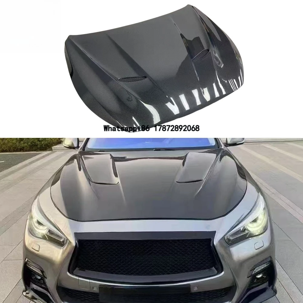 

Auto Parts Car Brand New Fashion Style Replacement Engine Hood 2020 Carbon Fiber Hood for Infiniti Q50 2013-2022
