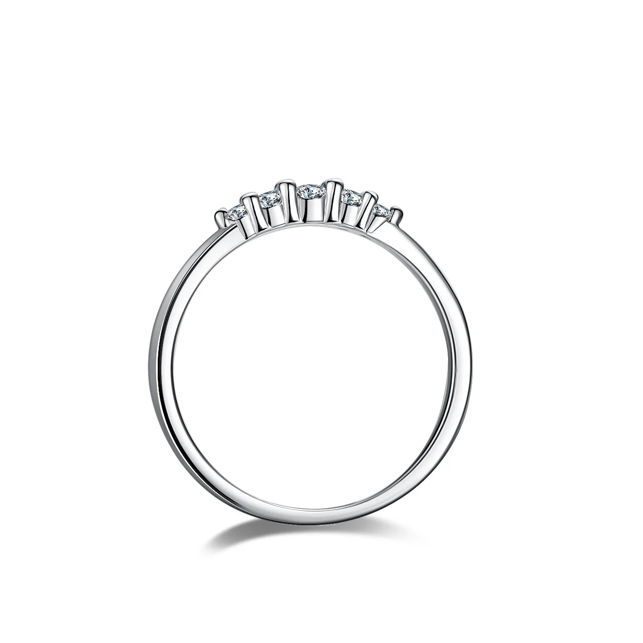 18K gold ring moissanite 5-star seven-star row of diamonds PT950 platinum women\'s ring seiko jewelry gift