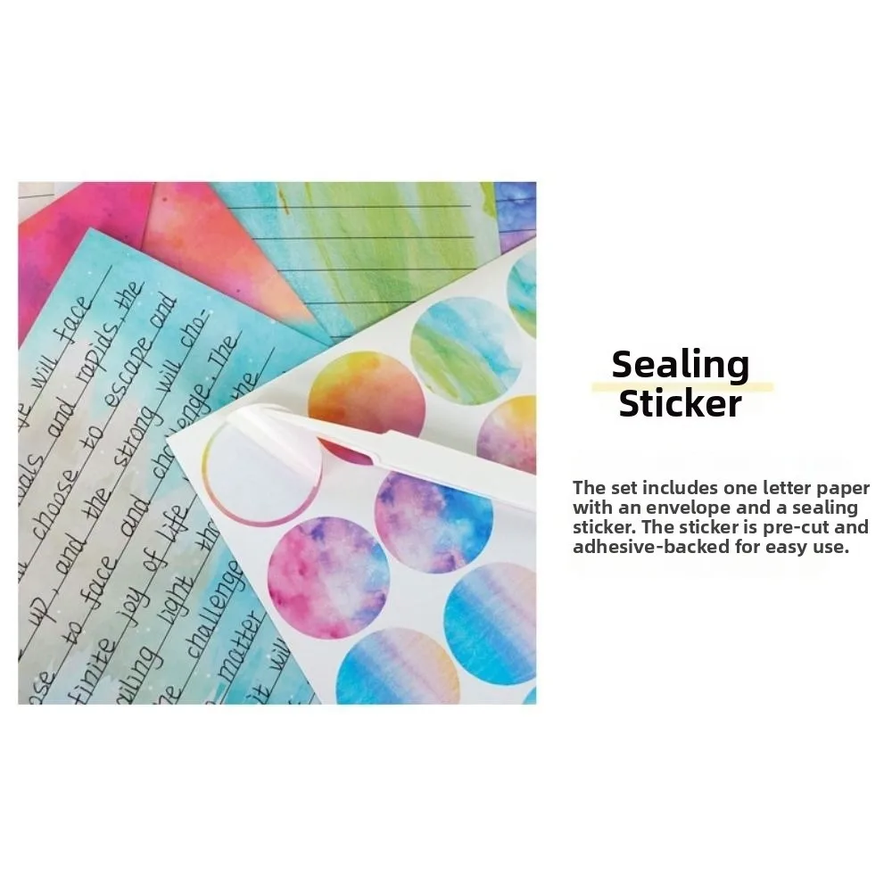 

160PCS Watercolor Letter Paper Set Artistic Design Writing Paper Invitation Letter Envelope Set Seal Stickers DIY