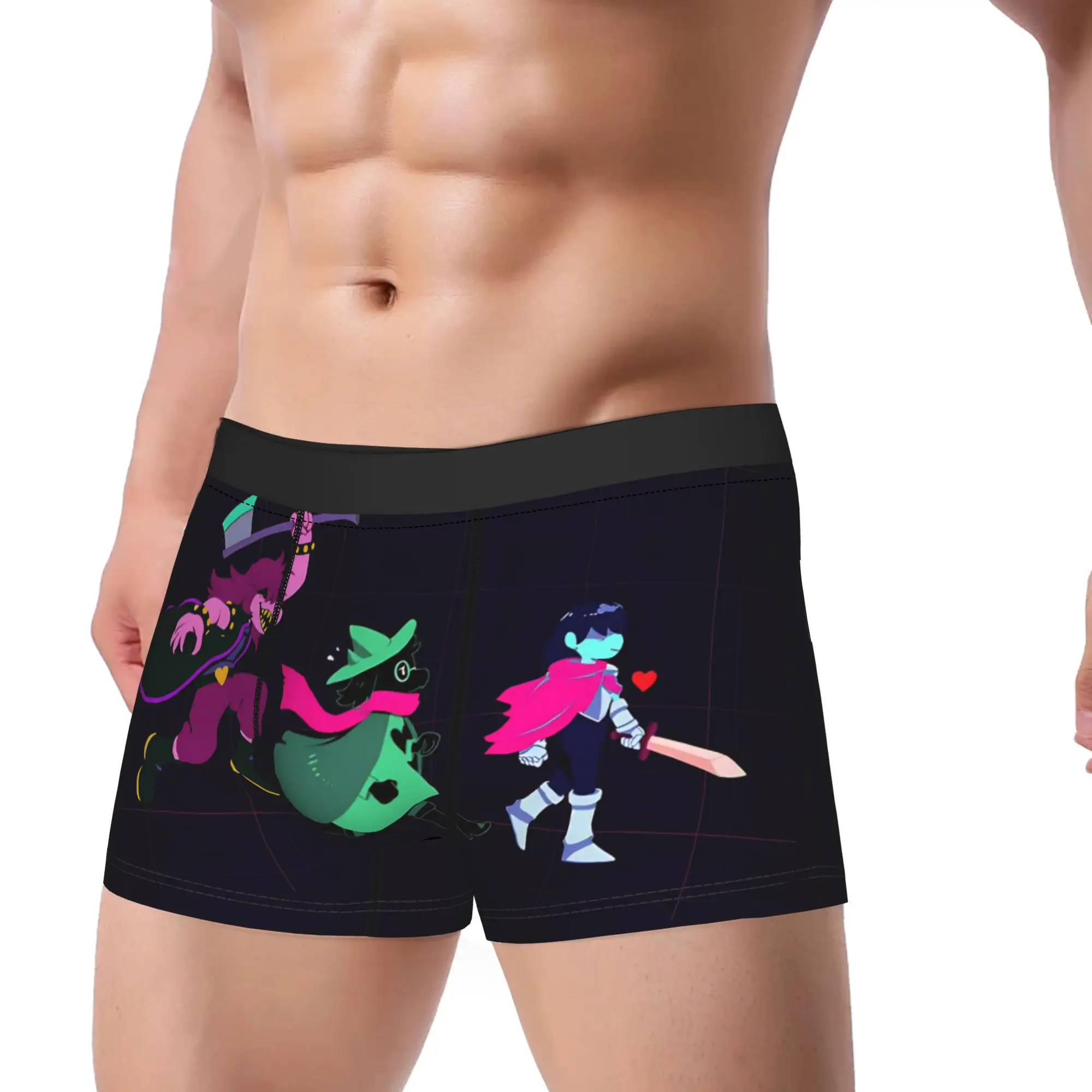 Man Deltarunes Susie Ralsei Kris Long Underwear  Sexy Boxer Briefs Shorts Panties Male Soft Underpants Plus Size
