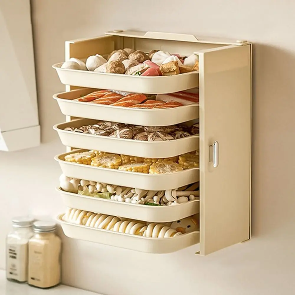

Creative Kitchen Dish Storage Holder Foldable 3/6 Tiers Dish Preparation Rack Wall Hanging Stackable Kitchen Organizer Shelf