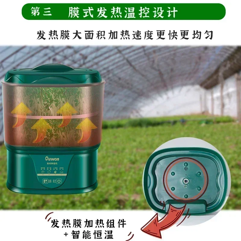 New Raw Bean Sprouting Machine. Automatic Intelligent Household Small Bean Sprouts Pots. Soybean Sprout Germination Artifact.