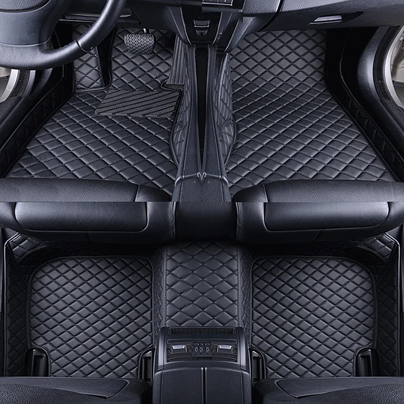 Custom Car Floor Mats For Jeep Patriot Wrangler Compass Renegade Leather Rugs Full Protector Auto Accessories Foot Carpet