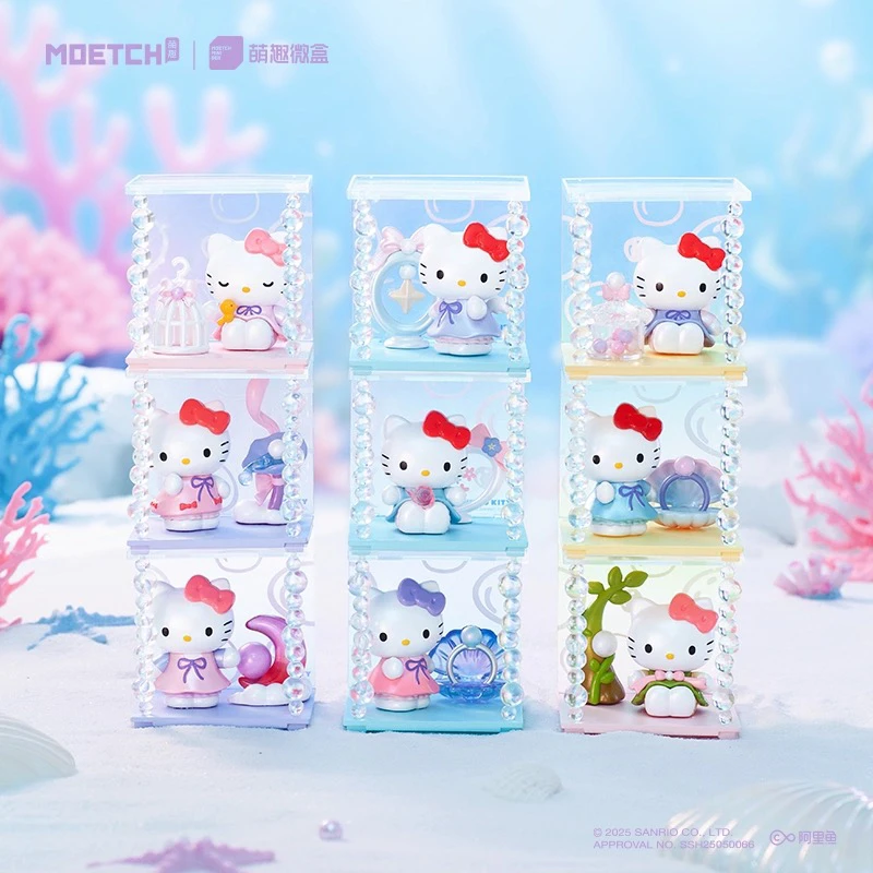 Подлинная слепая коробка hellokitty, перламутровая мечта, серия микрокоробка kt Hello Kitty, сцена ручной работы, украшение для рабочего стола, кукла, праздник g