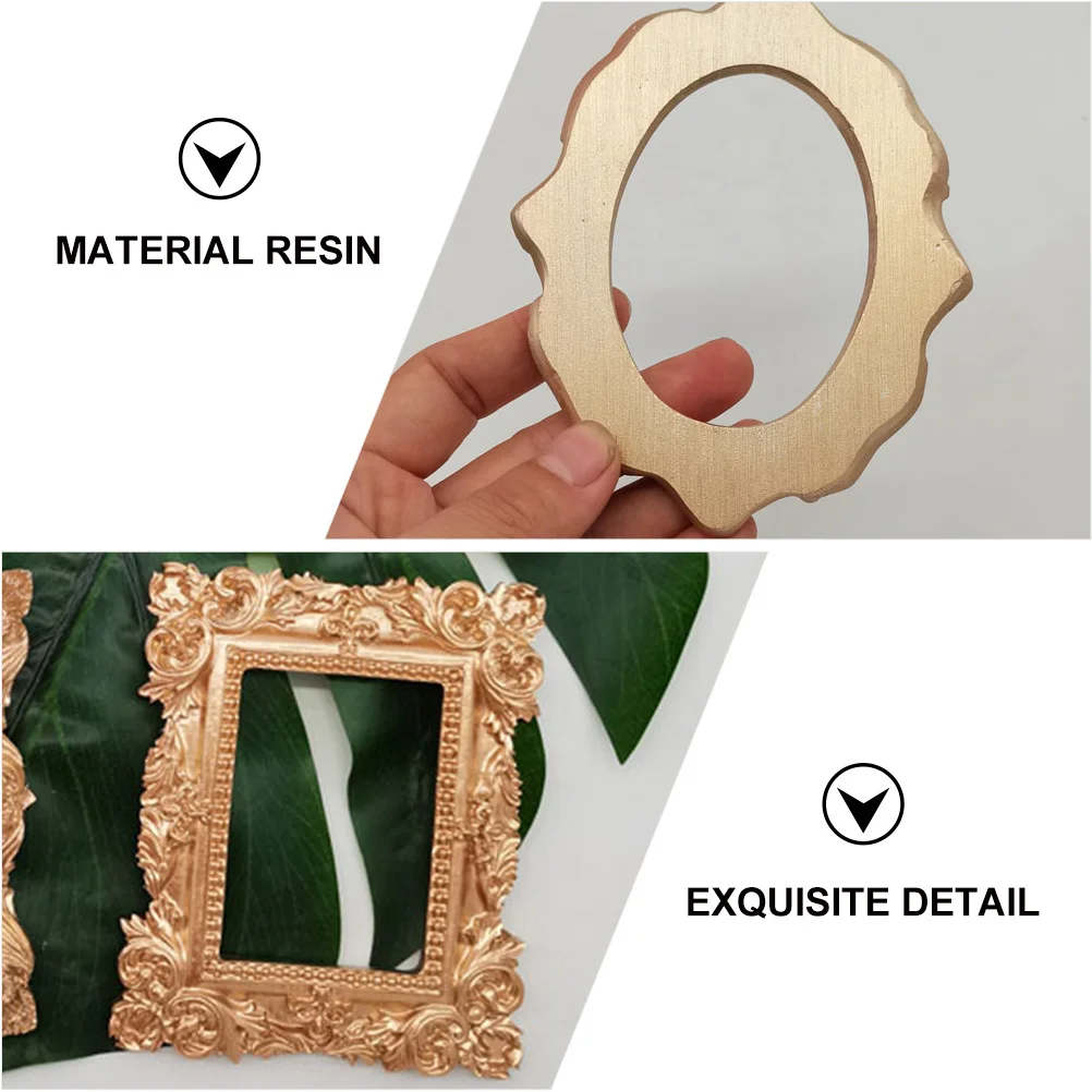 

2Pcs Mini Photo Frame Props Retro Picture Frame Decorative Resin Frames for Desktop Creative Photography Background Vintage