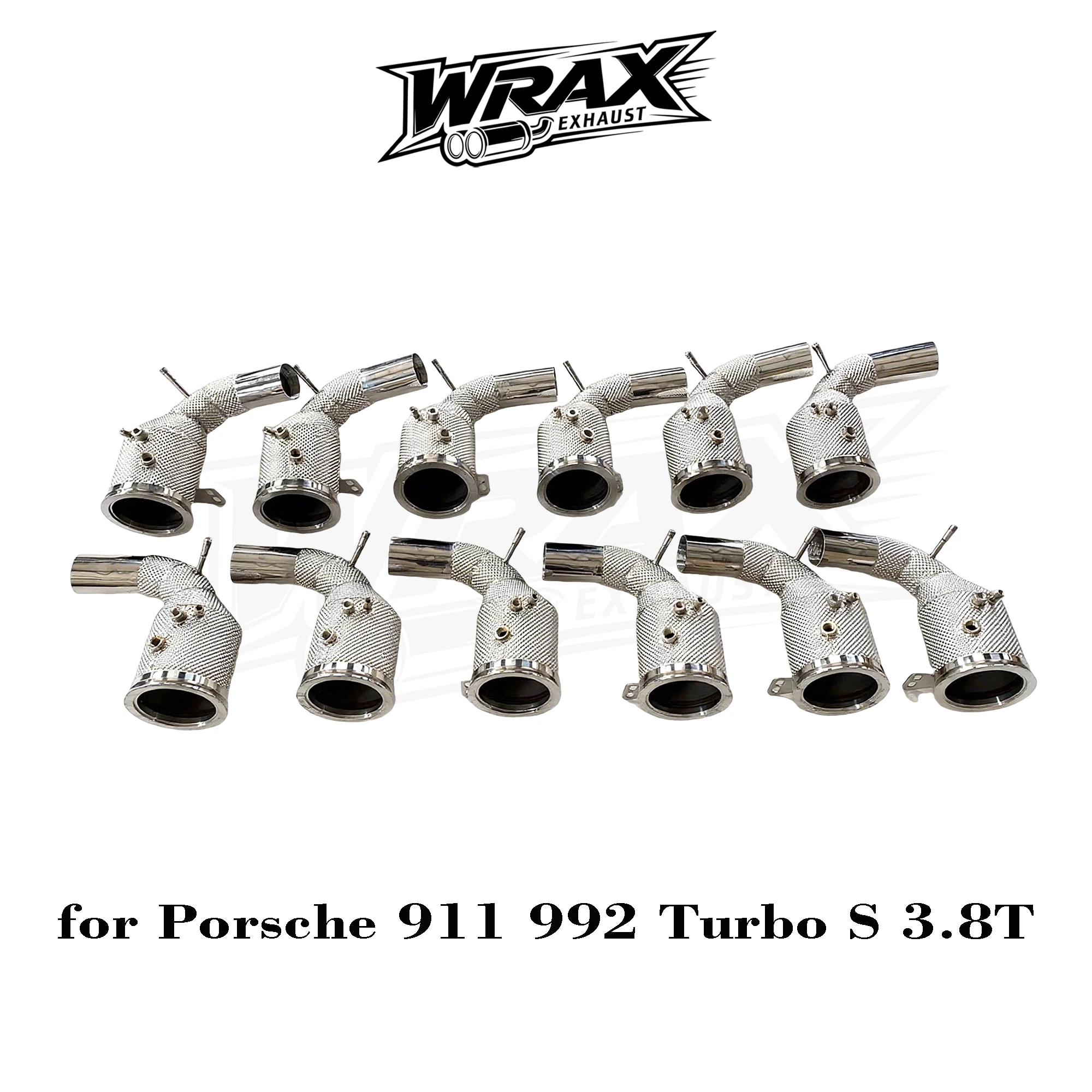 

WRAX SS304 High-Flow Downpipe for Porsche 911 992 Turbo S 3.8T 2018+ Free Heat Shield Upgrade Original Replacement
