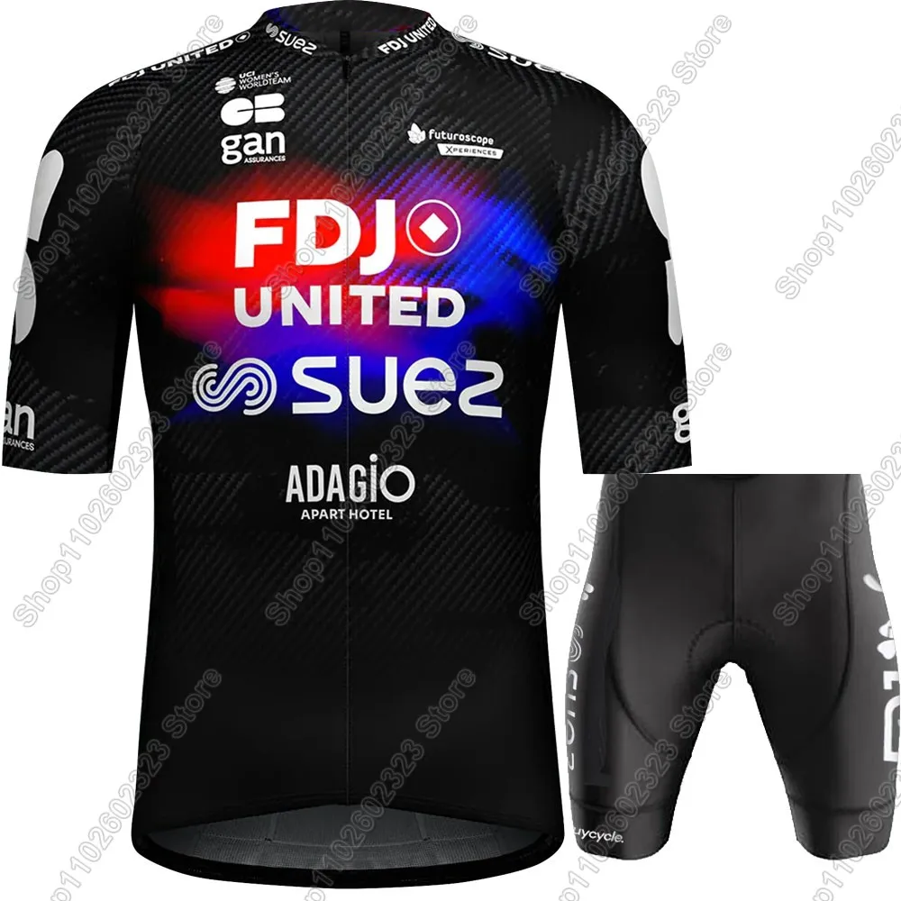 Fdj Suez Team Cycling Jersey 2025 Set Unisex France Bicycle Clothing Road Bike Shirts Suit Bicycle Bib Shorts MTB Ropa Maillot - Image 4