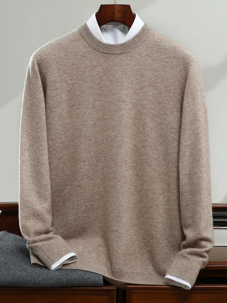 CHICUU 100% Maglione di Cachemire Da Uomo O-Collo Pullover di Base Autunno Inverno Morbido Caldo Comodo Fondo Cashmere Maglieria di Alta Qualità