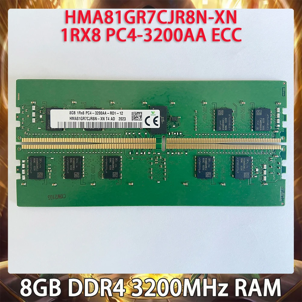 1 Pcs RAM 8GB DDR4 3200MHz HMA81GR7CJR8N-XN 1RX8 PC4-3200AA ECC For SK Hynix Server Memory