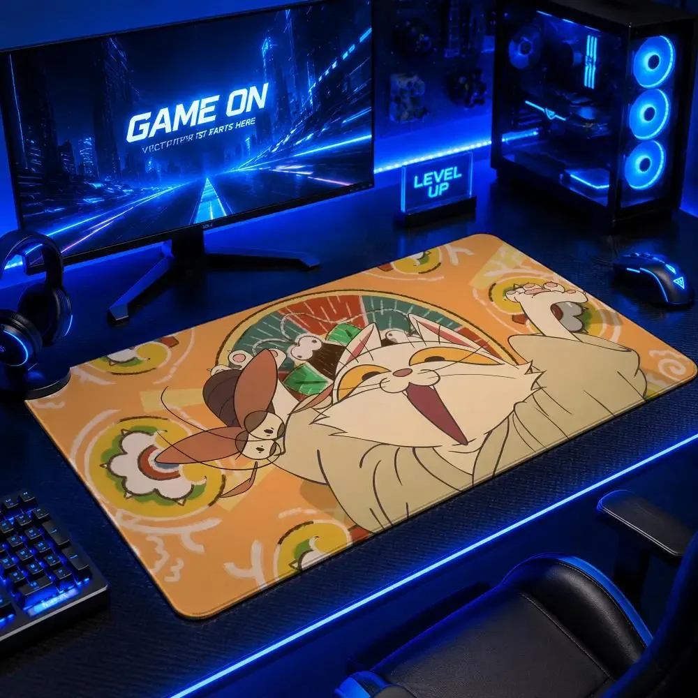 

Mystic W-WWhite Cat LegendS Mouse Pad Gaming Mouse Pad Desk Mat Waterproof Non-Slip Rubber Base Stitched Edges Office