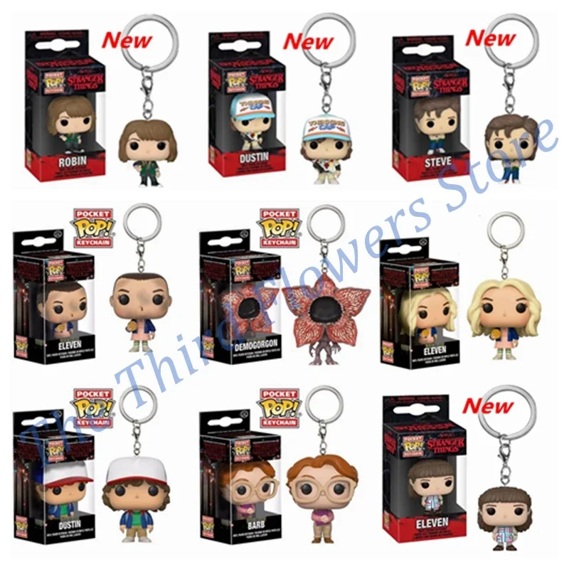 Novo estilo funko bolso chaveiros estranho onze barb dusin robin steve coisas brinquedos figura de ação colecionável modelo bonecas brinquedos