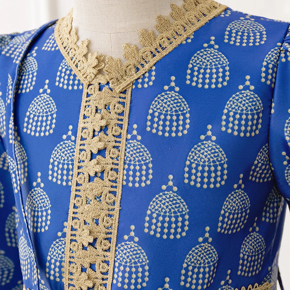 Robe longue imprimée élégante pour filles musulmanes, Style arabe du moyen-orient, Style princesse, Robe de soirée Eid pour enfants, robes décontractées