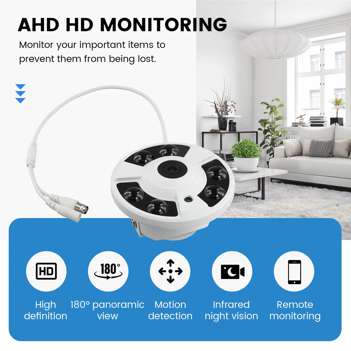 !أعلى بيع 5MP IR 6 أضواء كاميرا زاوية واسعة HD مراقبة الأشعة تحت الحمراء للرؤية الليلية UTC 5 في 1 AHD كاميرا BNC محورية