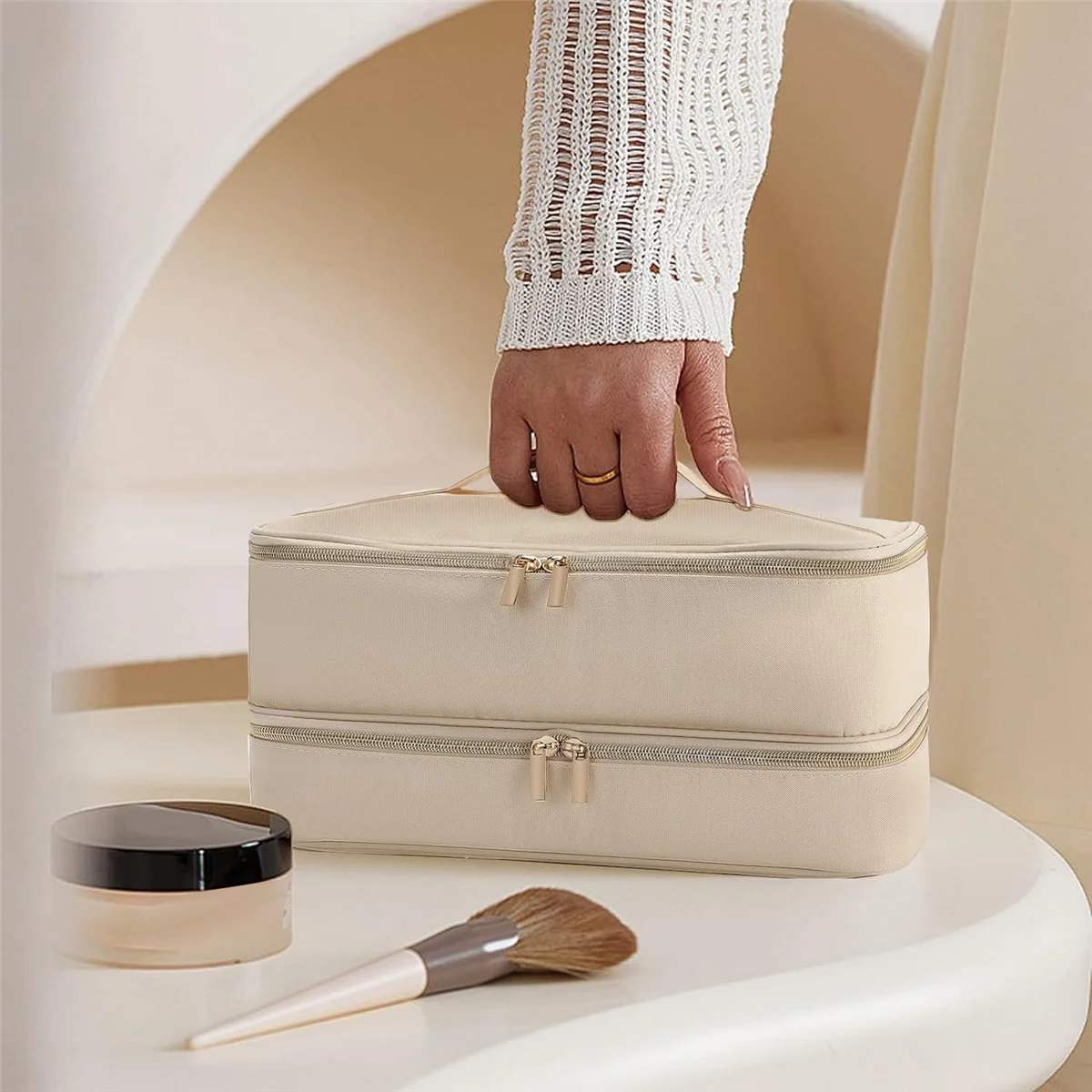 حقيبة حمل دويوش لنمط Shark Flex، حافظة متوافقة مع مجفف شعر Shark/Dyson، حقيبة سفر محمولة بطبقة مزدوجة GSY