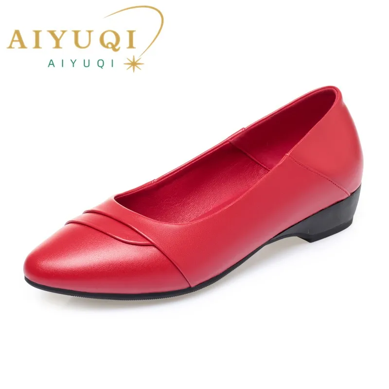 AIYUQI Spring Shoes Women 2024 New Casual Red Mom Shoes Genuine Leather Non-slip Large Size 41 42 43 Women\'s Shoes