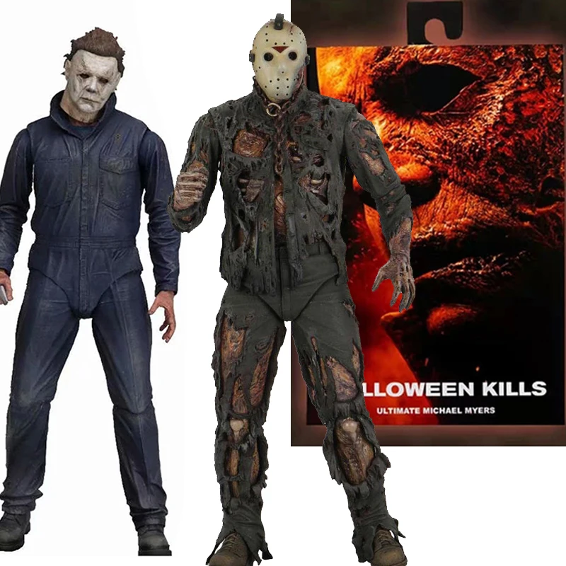 Фигурка NECA, Майкл Майерс, фигурка Джейсона вурхеса, фигурка героя со светодиодами, Рождественский, Хэллоуин, страшный подарок, оригинал