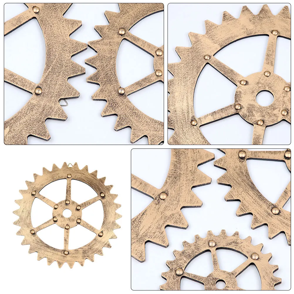 

Gear Wall Decor Vintage Industrial Style Hanging Ornament For Cafe Bar Home Mdf Craft Retro Metal Look Simulation Design Wall