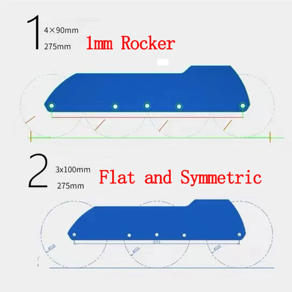 Wintask Inline Skate Frame 4x90/3*100mm 80-72-80-80-80mm Speed Skates Frame Wizard Pitch 150-195mm Slalom Skating Base Chassis