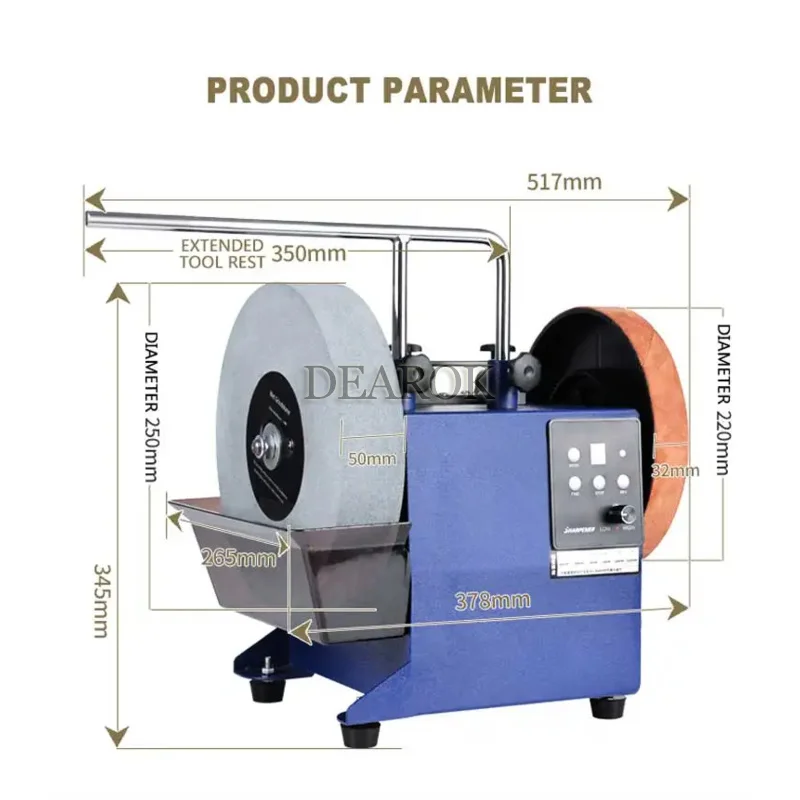 10 Inch Low Speed Water Cooled Knife Sharpener,sharp-edged Electric Grinder, Butcher's Kitchen Knife, Scissors, Knife Grinder