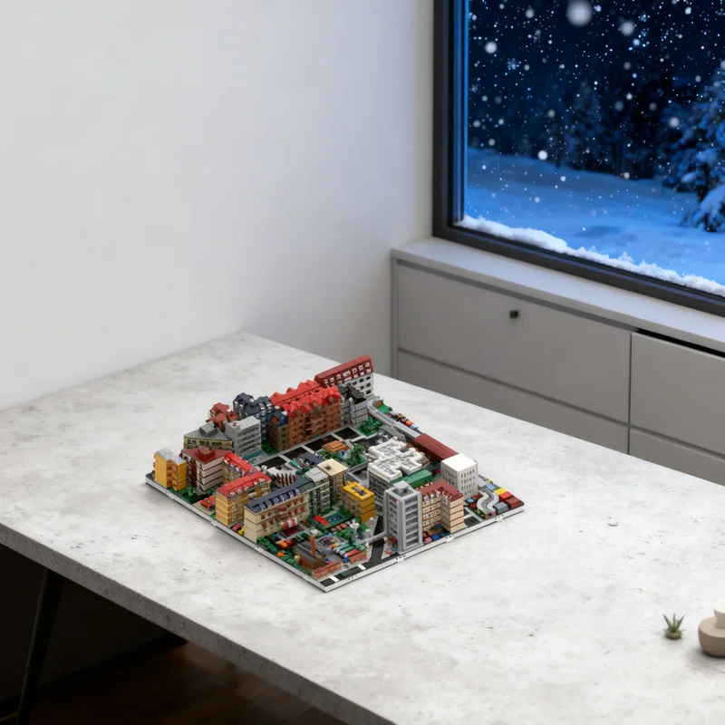 

Коллекция MOC Micropolis 8427 деталей: Архитектурная модель 1:16, строительные блоки, креативный подарок, декор для витрин, премиум-качество