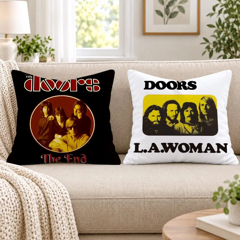 Rock Band THE D-DOORS Cushion Cover Short Plush Double-Sided Printing Sofa Bedroom Pillow Case Aesthetic Home Decor