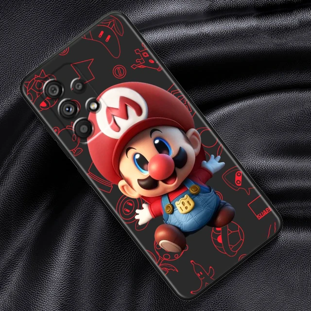 Japan Super Mario Art For Samsung A53 A52 A33 A32 A51 A71 A21S A13 A73 A50 A22 A23 A03 A72 A54 A12 5G Black Phone Case