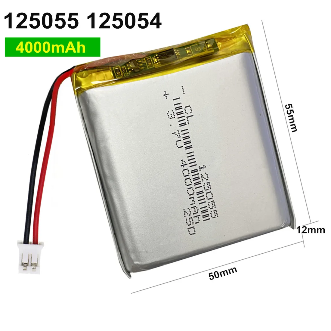 

1-10PCS 125054 125055 3.7V 4000mAh PH 2.0mm 2P Li-Polymer LiPo Rechargeable Battery For MP3 GPS PSP Power Bank Bluetooth Speaker