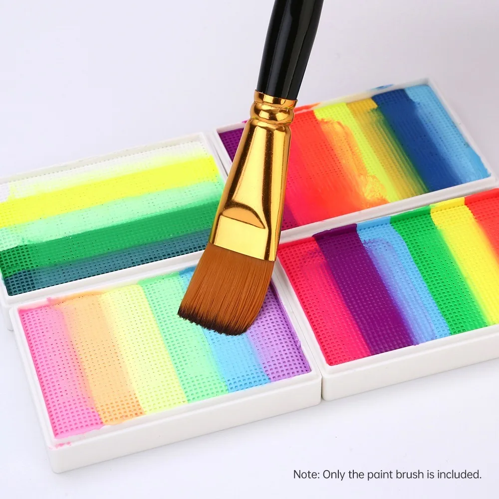 3Pcs Nylon Hair Paint Brush Set Wooden Handle Flat Shape Artist Paint Brushes Practical Short Handle Paintbrushes