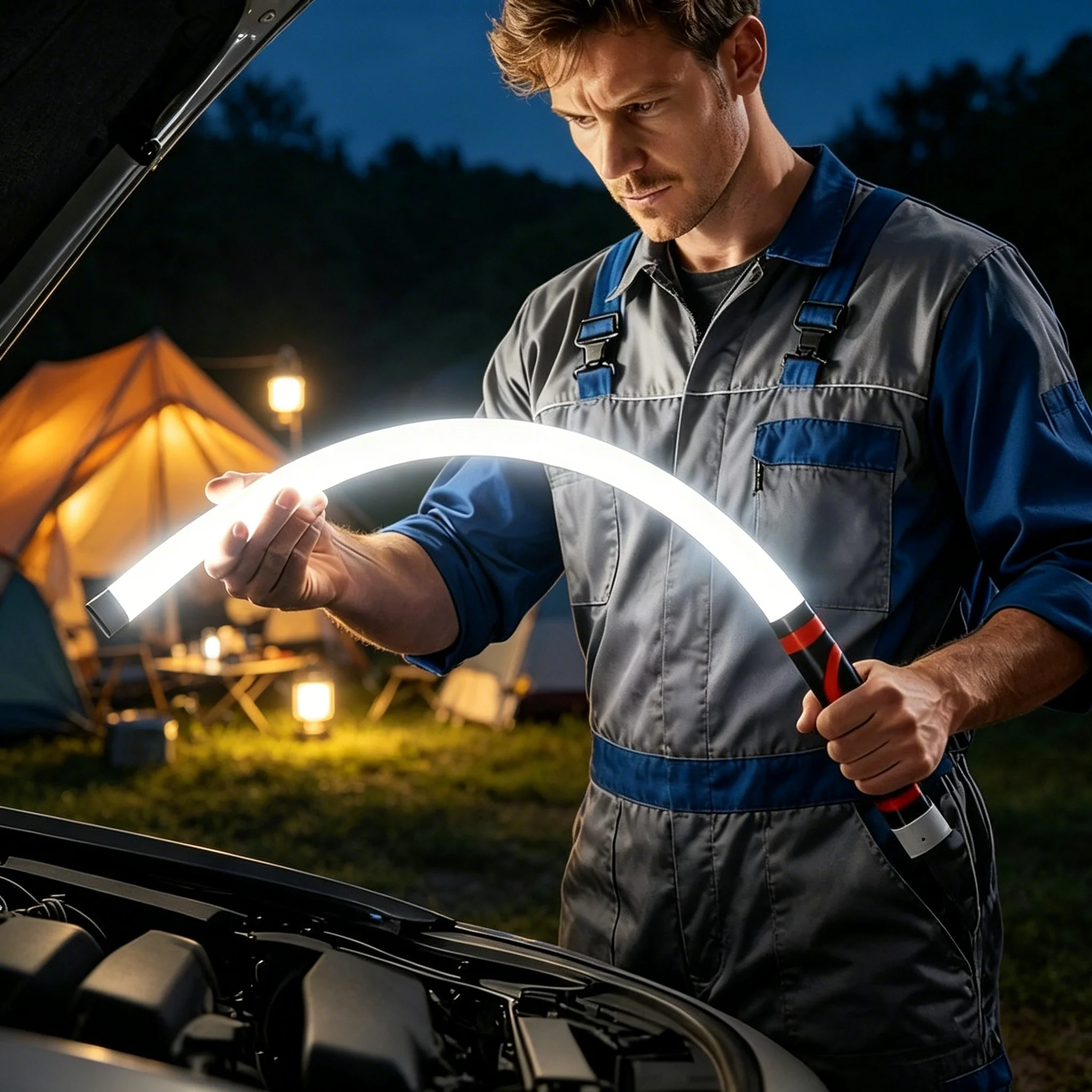 27" Flexible LED Work Light Multi-Function 800 LumensUSB-C Rechargeable 3 Modes Waterproof Outdoor Tool