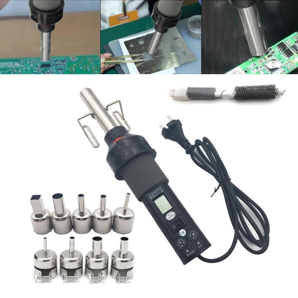 Imagem -03 - Pistola de ar Quente de Solda com Bico de Vento 450w ue Eua Calor Eletrônico Suporte de Solda Smd Soic Chip Bga Pcs