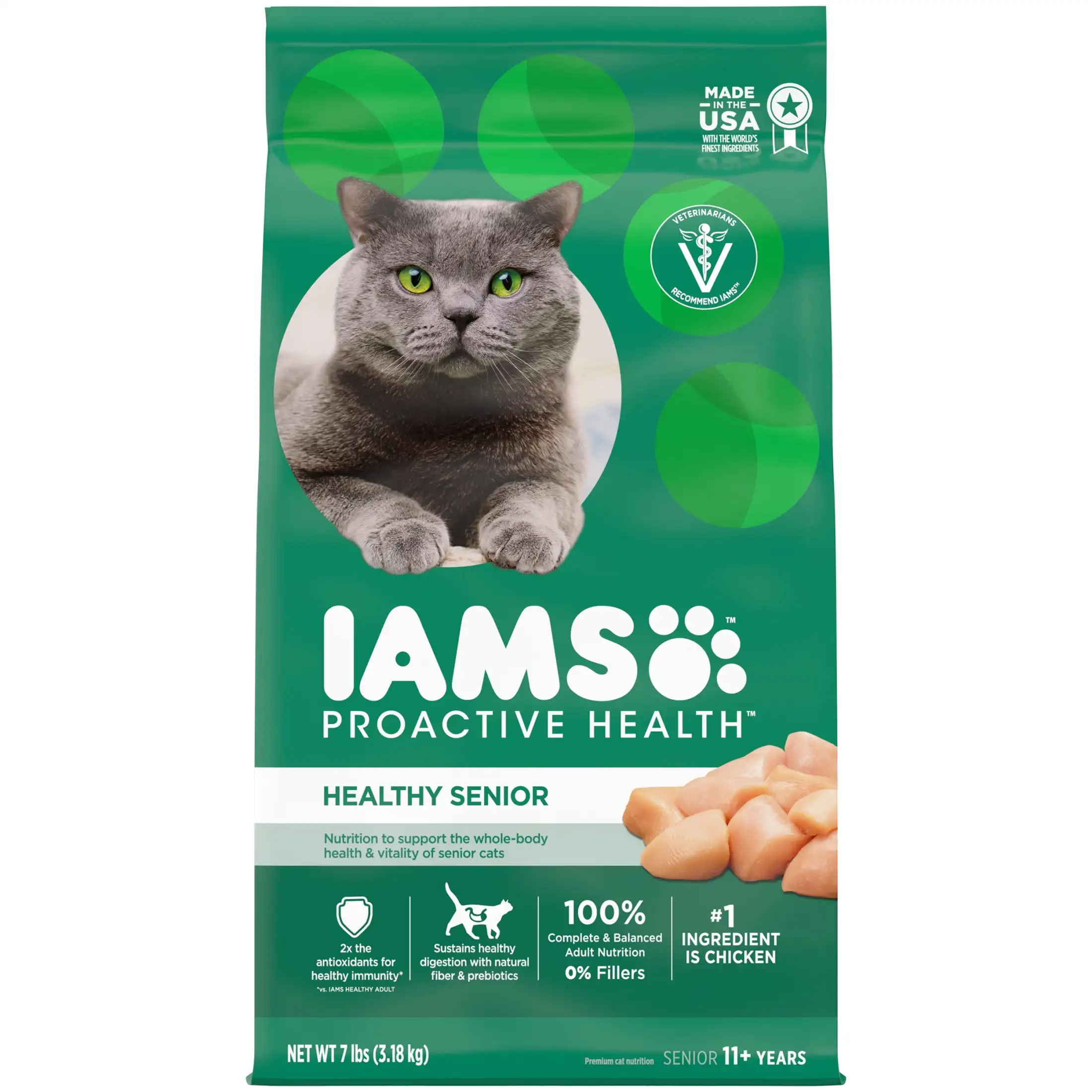 

Iams Proactive Health Chicken Dry Cat Food For Senior Cats, 7 Lb Bag