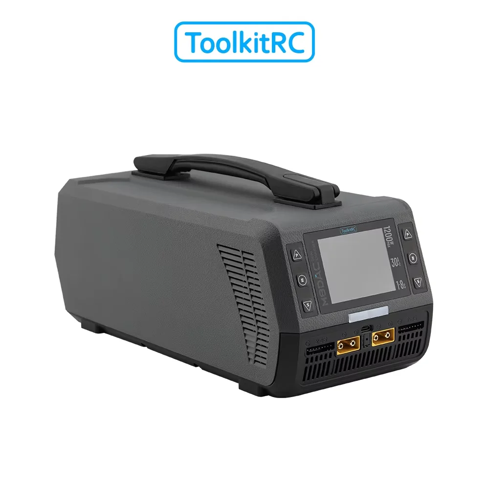 Toolkitrc M8DAC 100-240V 1200W Dual Charger/Discharger 65W Fast Charger for 1-8S Lipo LiHV 65W TypeC / XT90 Male Port Output