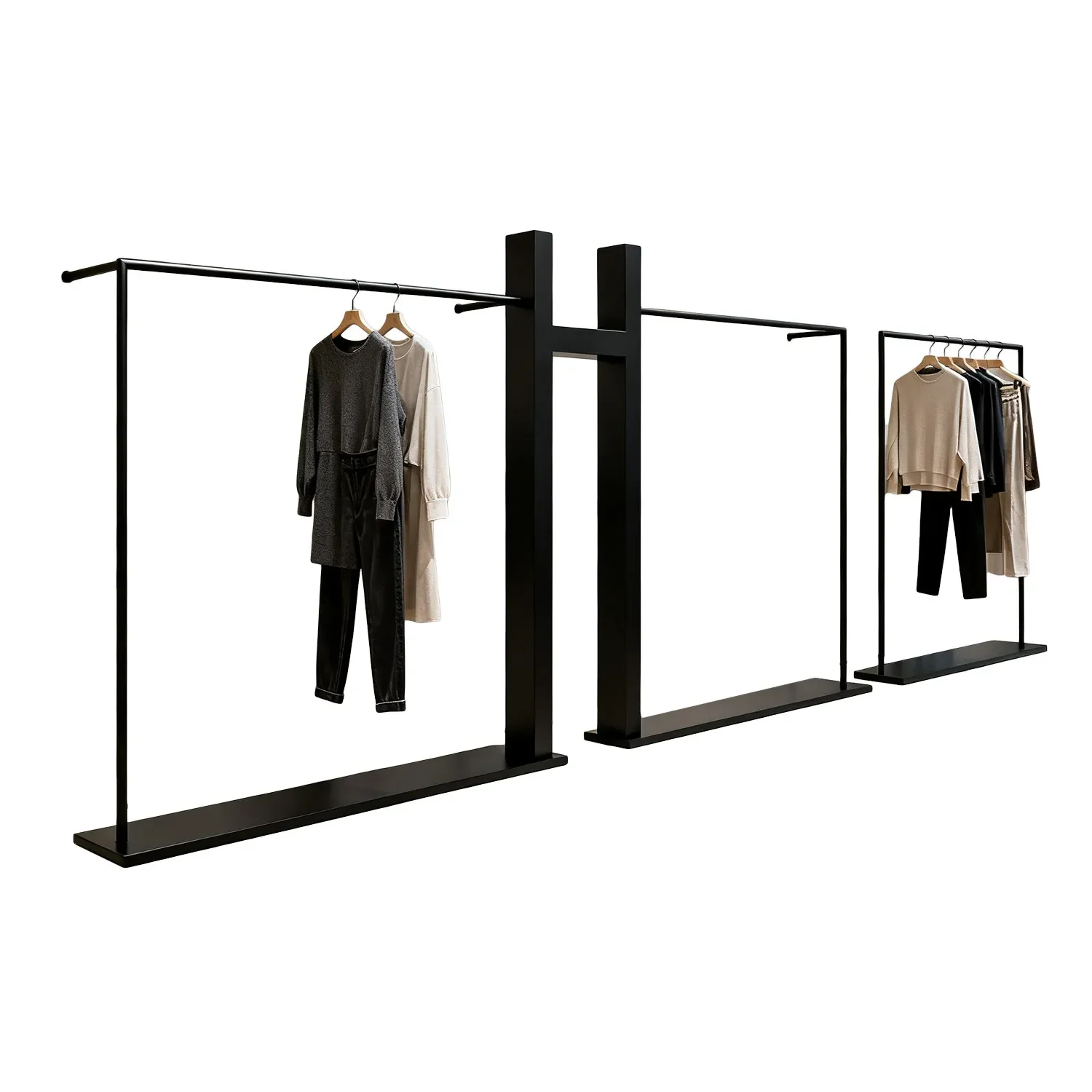 

Clothing StoreLight Luxury High-end Wrought Iron Clothing Store Zhongdao Rack Hanging Hanger Women's Clothing Store Middle Displ