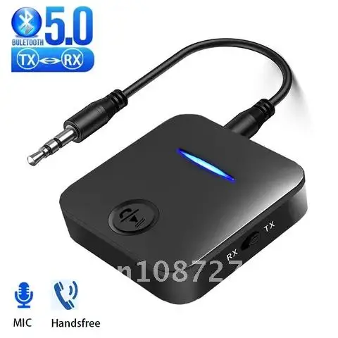 

Wireless Adapter Handsfree Stereo Audio Music Receiver Transmitter Bluetooth 5.0 With Mic For Car PC TV Headphone 3.5mm Aux Jack