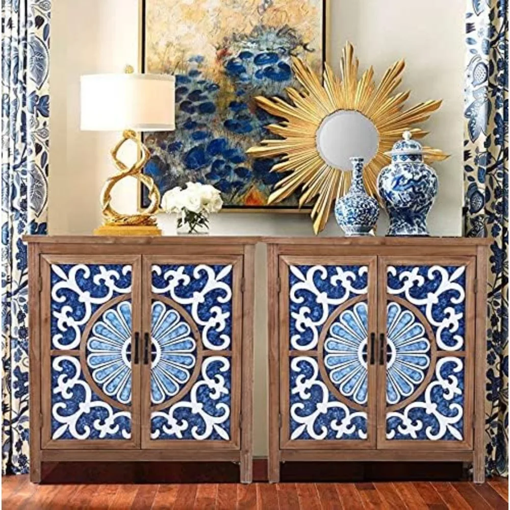 Accent Cabinet with Doors - Small Buffet Sideboard Credenza for Living Room Entryway Cabinet, Storage Cabinet