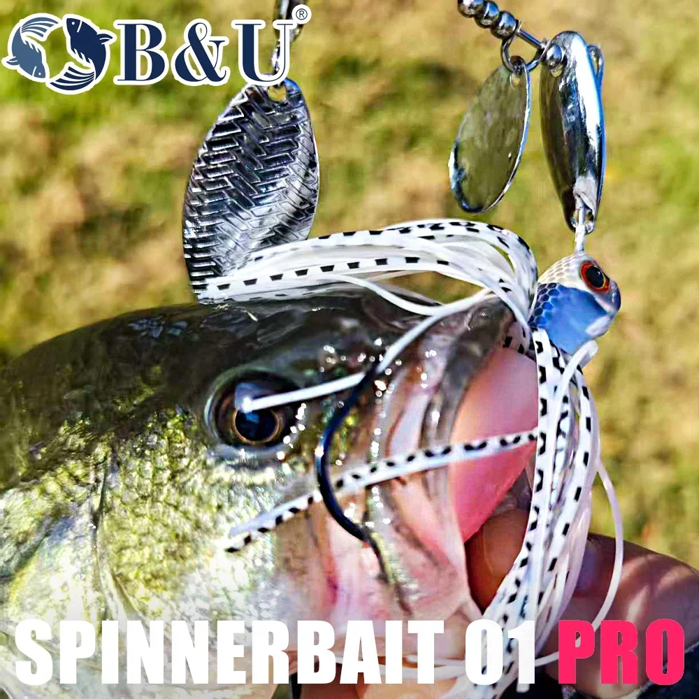 B&U شفرة معدنية الصيد إغراء سبينيربايت تنورة ملونة ، المياه العذبة المياه المالحة باس بايك الطعم الثابت سبينر الطعم للأسماك المفترسة #3