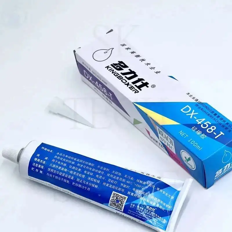 Kingboxer DX-458T شفافة سيليكون المطاط وحدة المعالجة المركزية سيليكون لاصق الشحوم لصق الغراء المطاط ثابت مقاوم للماء